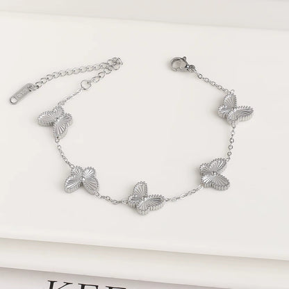 BLUEW Butterfly Bracelets for Women Gold Plated Stainless Steel
