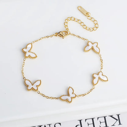 BLUEW Butterfly Bracelets for Women Gold Plated Stainless Steel