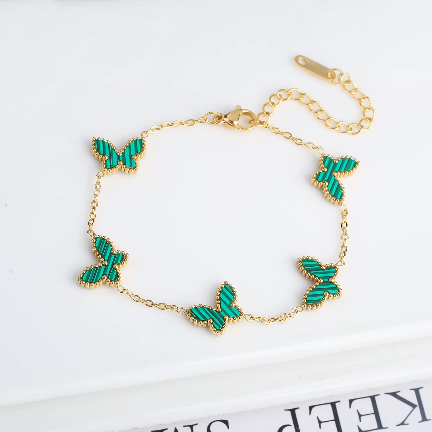 BLUEW Butterfly Bracelets for Women Gold Plated Stainless Steel