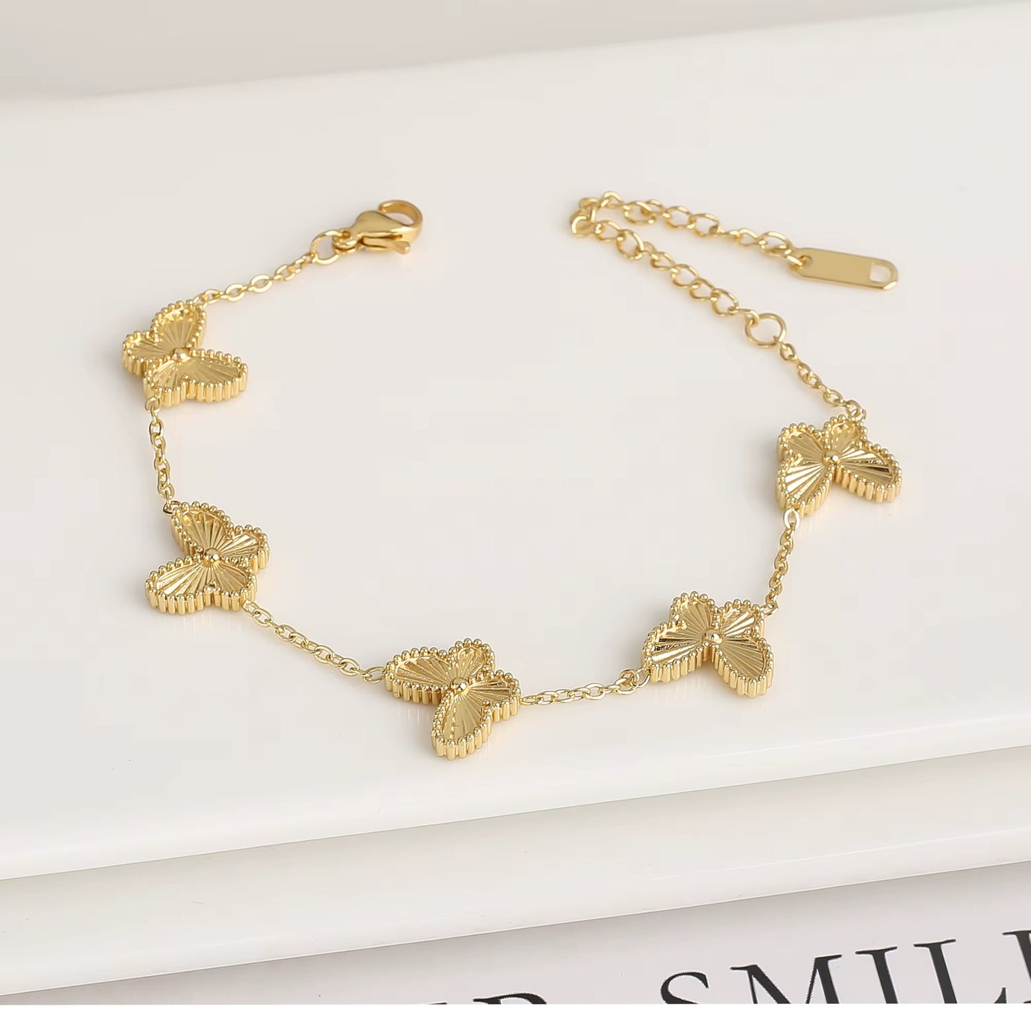 BLUEW Butterfly Bracelets for Women Gold Plated Stainless Steel