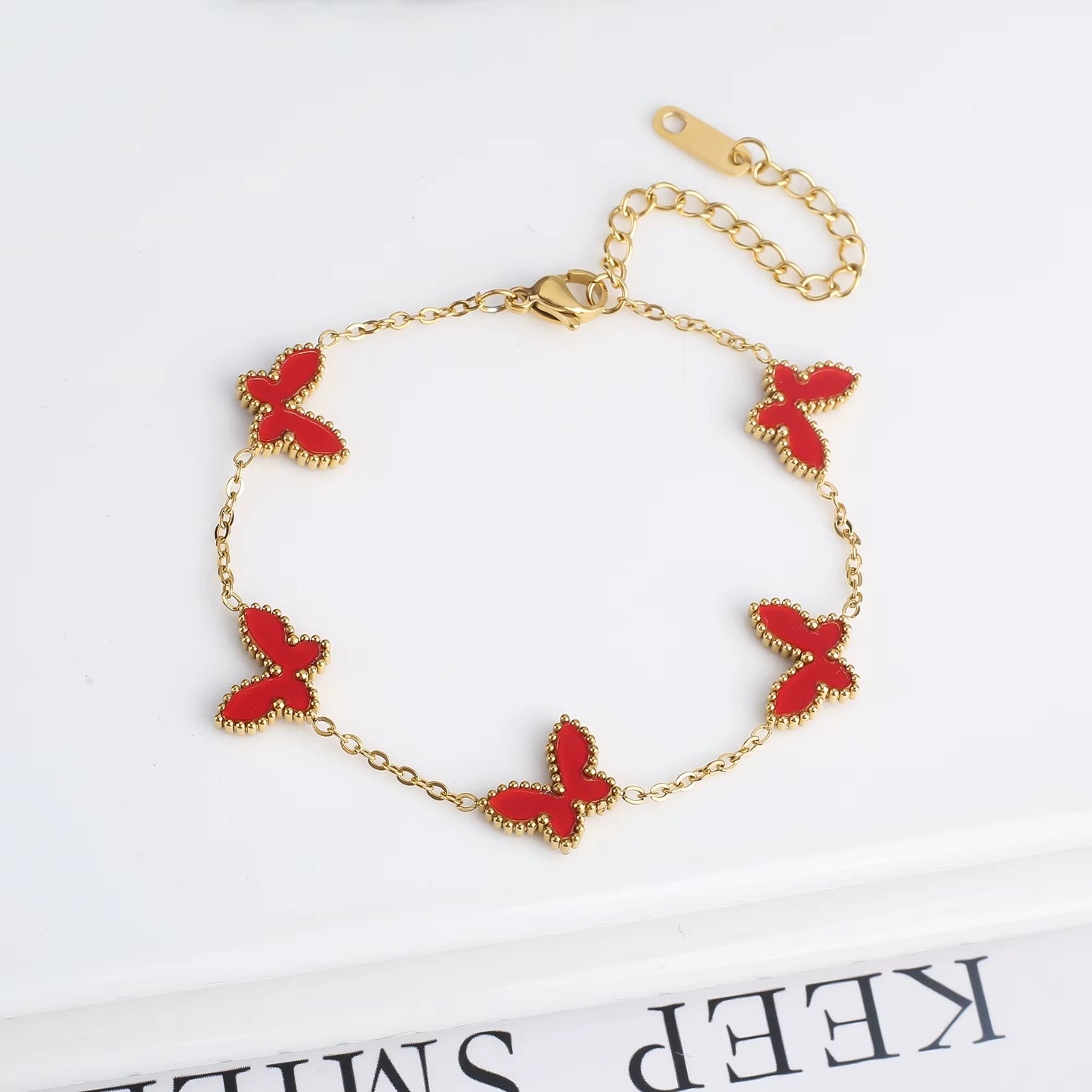 BLUEW Butterfly Bracelets for Women Gold Plated Stainless Steel
